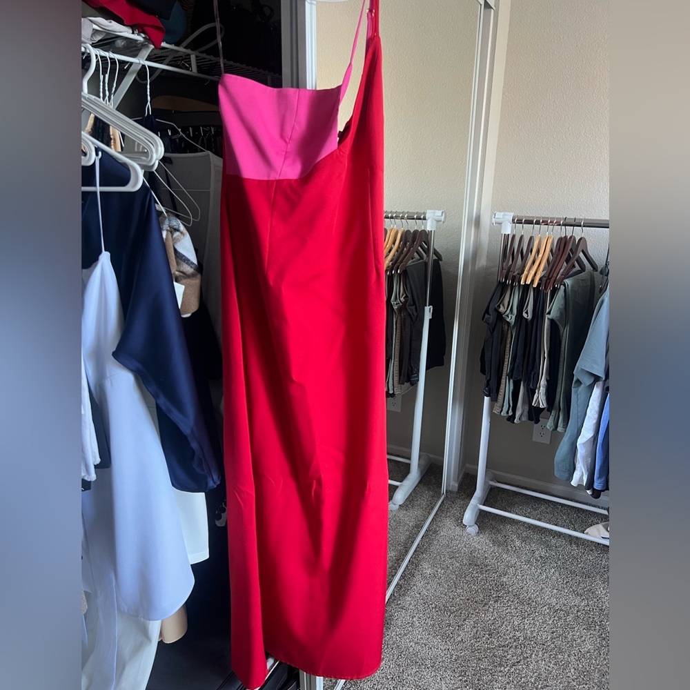 Boohoo Vibrant Red and Pink Dress